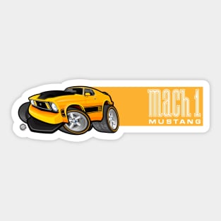 Mach 1 Yellow with Yellow Stripe Sticker